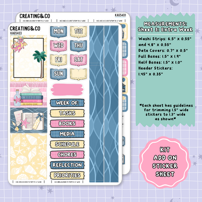 Dragon Isle Summer Reading Challenge Weekly Kit Add On Planner Sticker Sheets - KA654