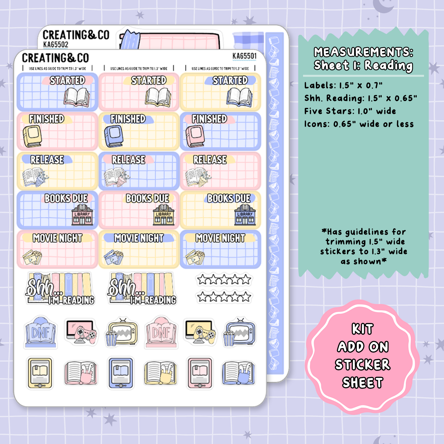 Pink Lemonade Weekly Kit Add On Planner Sticker Sheets - KA655