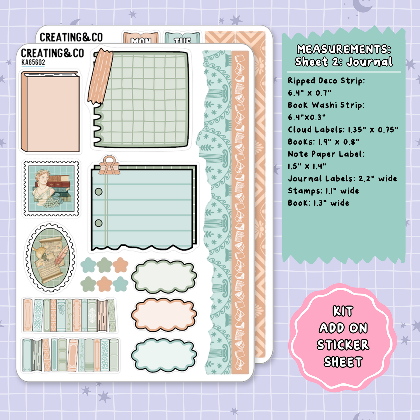 Pantheon of Pages Weekly Kit Add On Planner Sticker Sheets - KA656