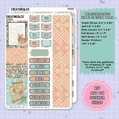 Pantheon of Pages Weekly Kit Add On Planner Sticker Sheets - KA656