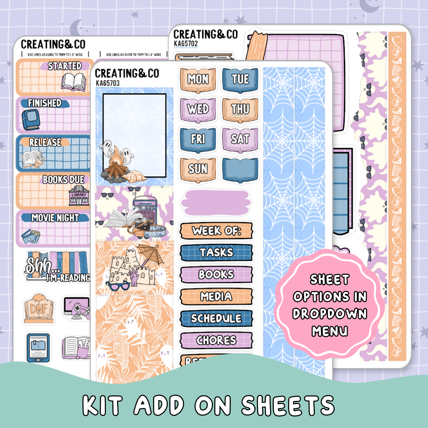 Spirit Beach Weekly Kit Add On Planner Sticker Sheets - KA657