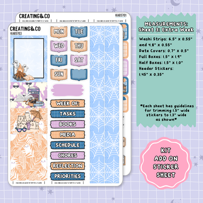 Spirit Beach Weekly Kit Add On Planner Sticker Sheets - KA657