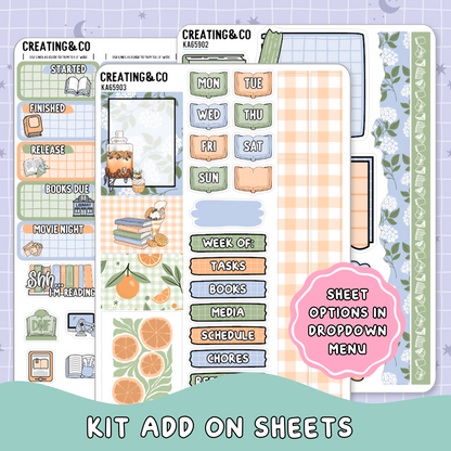 Orange Grove Weekly Kit Add On Planner Sticker Sheets - KA659