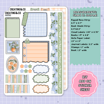 Orange Grove Weekly Kit Add On Planner Sticker Sheets - KA659