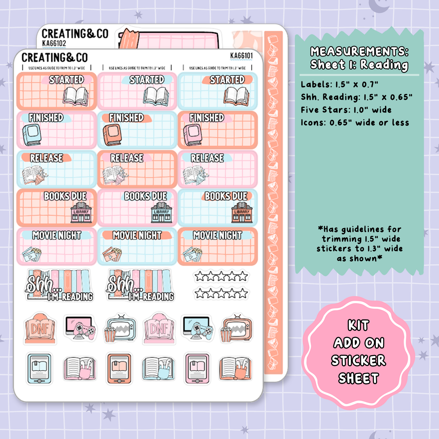 Sweet as a Peach Weekly Kit Add On Planner Sticker Sheets - KA661