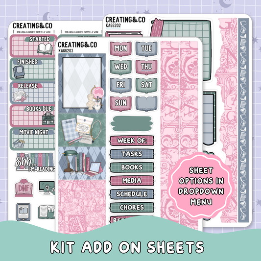 Curious Academia Weekly Kit Add On Planner Sticker Sheets - KA662