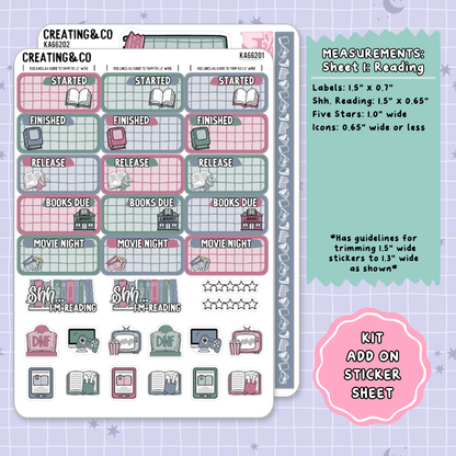 Curious Academia Weekly Kit Add On Planner Sticker Sheets - KA662