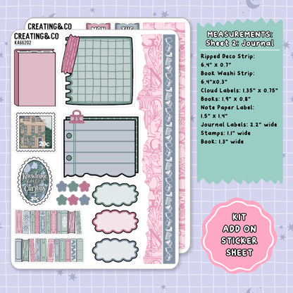 Curious Academia Weekly Kit Add On Planner Sticker Sheets - KA662