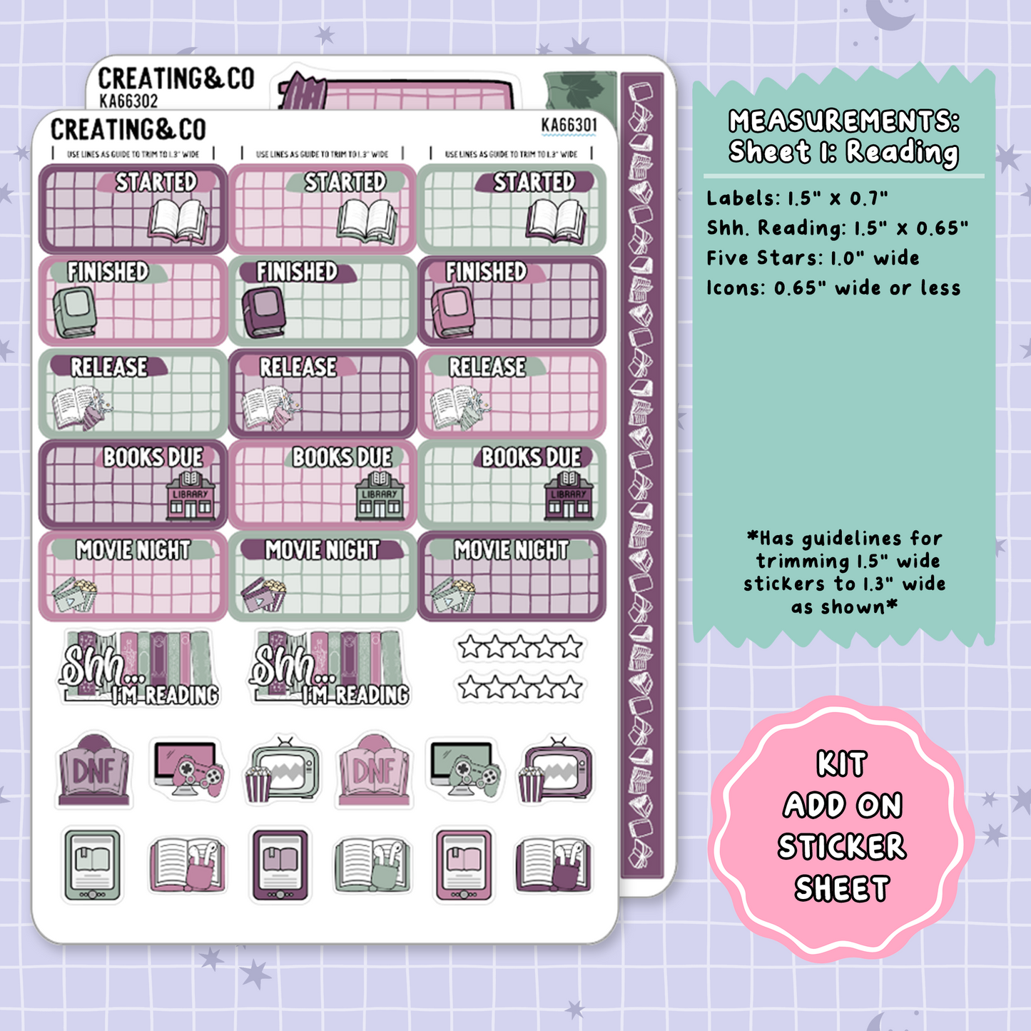 Dragon Harvest Autumn Reading Challenge Weekly Kit Add On Planner Sticker Sheets - KA663