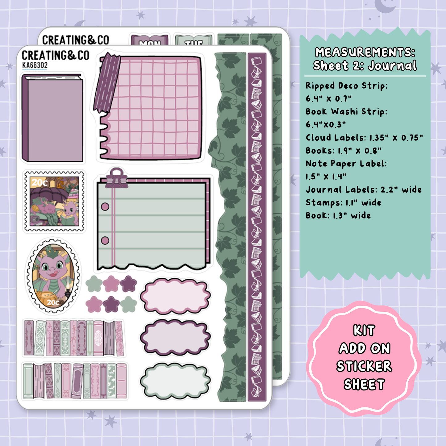 Dragon Harvest Autumn Reading Challenge Weekly Kit Add On Planner Sticker Sheets - KA663