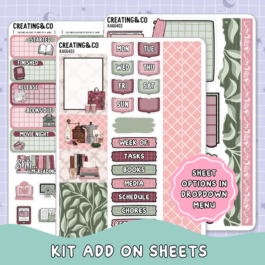 Book Cafe Weekly Kit Add On Planner Sticker Sheets - KA664