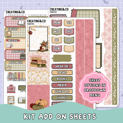 Hello Autumn Weekly Kit Add On Planner Sticker Sheets - KA667