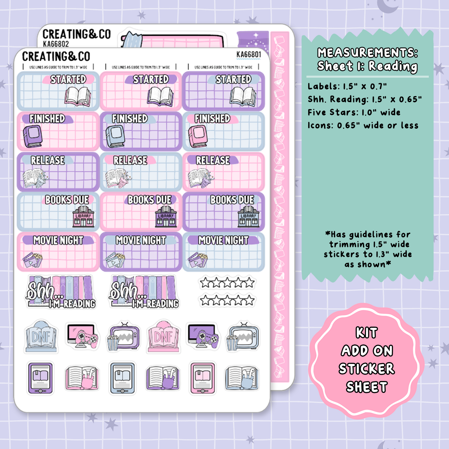 Divine Desserts Weekly Kit Add On Planner Sticker Sheets - KA668