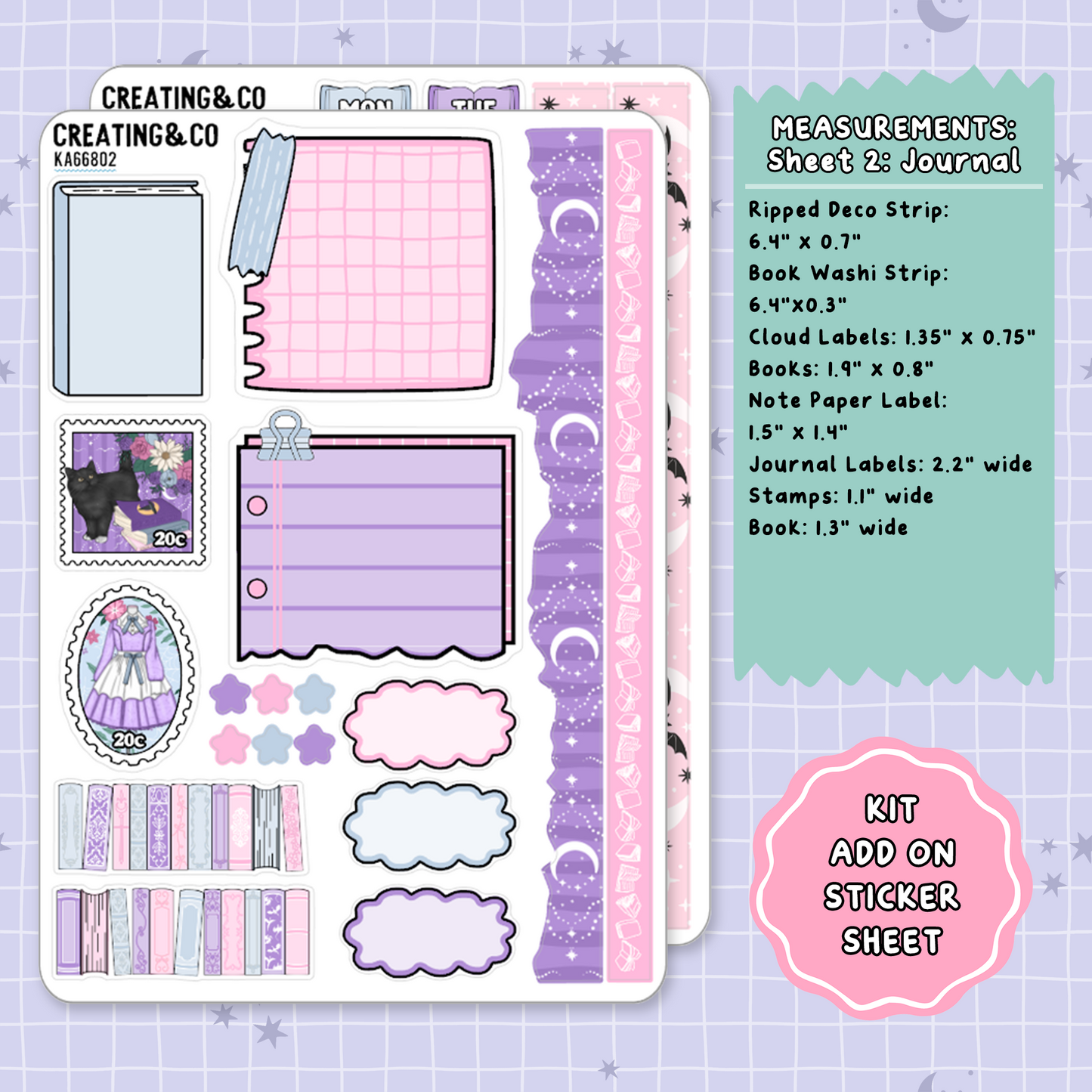 Divine Desserts Weekly Kit Add On Planner Sticker Sheets - KA668