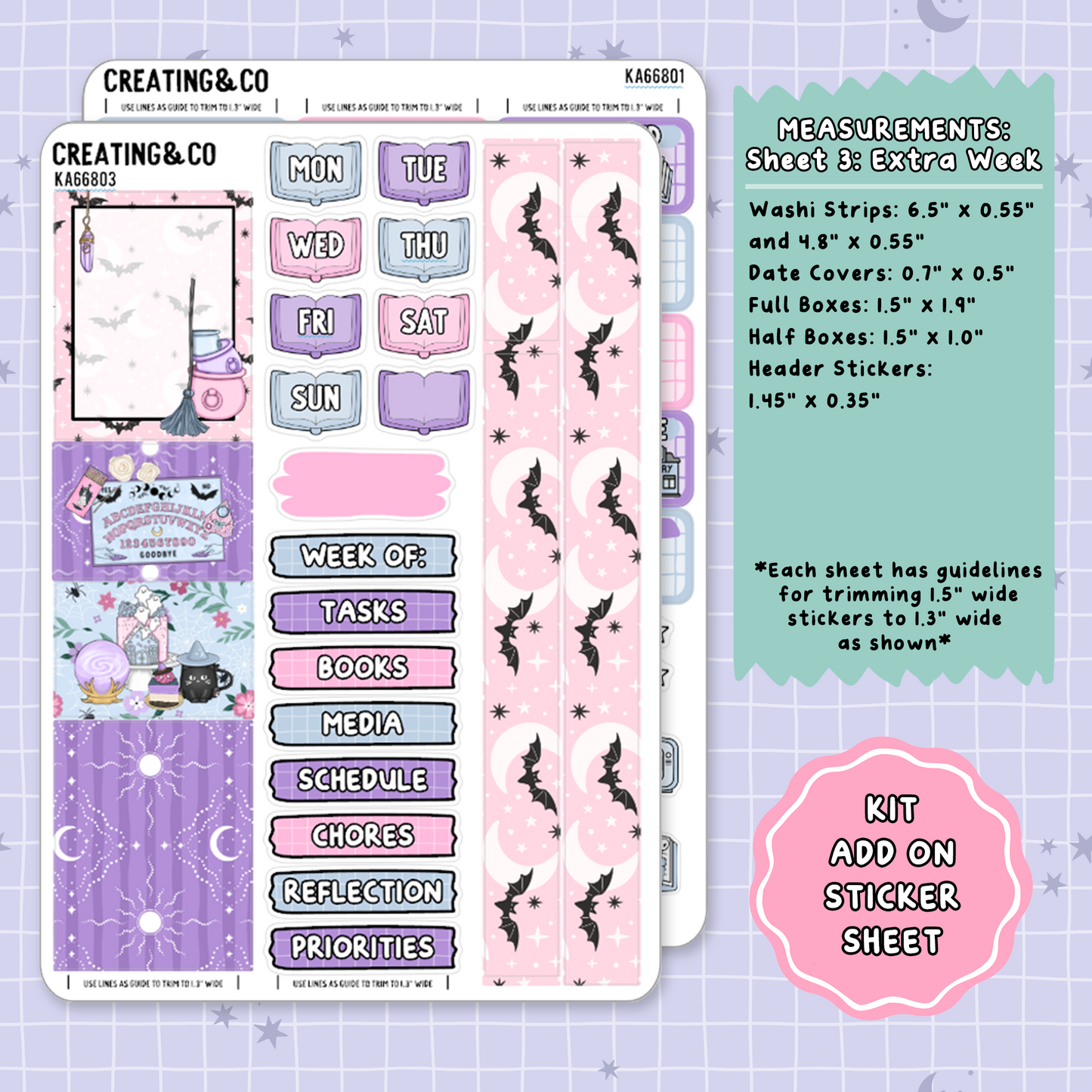 Divine Desserts Weekly Kit Add On Planner Sticker Sheets - KA668