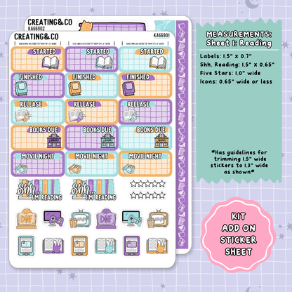 Trick or Treat Spooky Cat Weekly Kit Add On Planner Sticker Sheets - KA669
