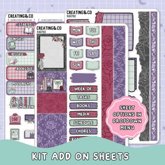 Gothic Romance Weekly Kit Add On Planner Sticker Sheets - KA671