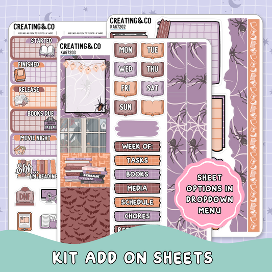 Scary Night Horror Weekly Kit Add On Planner Sticker Sheets - KA672