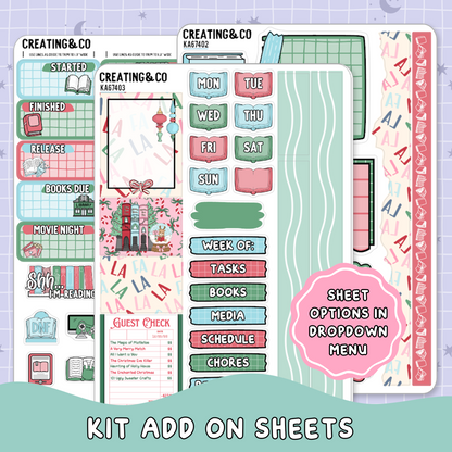 Tinsel & Tales Christmas Bookshop Weekly Kit Add On Planner Sticker Sheets - KA674