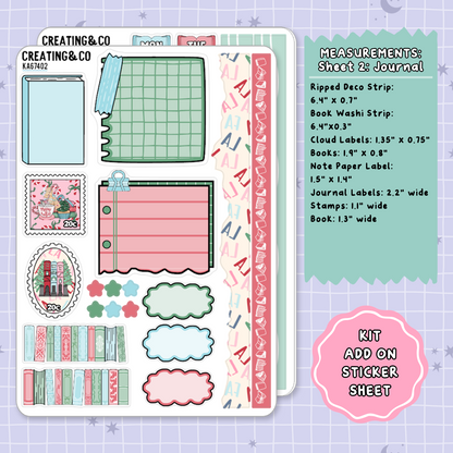 Tinsel & Tales Christmas Bookshop Weekly Kit Add On Planner Sticker Sheets - KA674