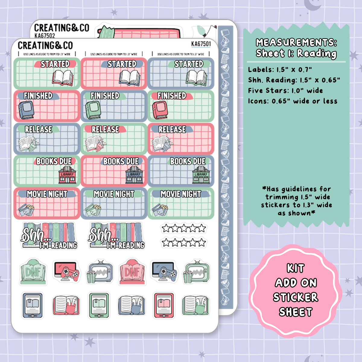 Holiday Sleigh Ride Weekly Kit Add On Planner Sticker Sheets - KA675