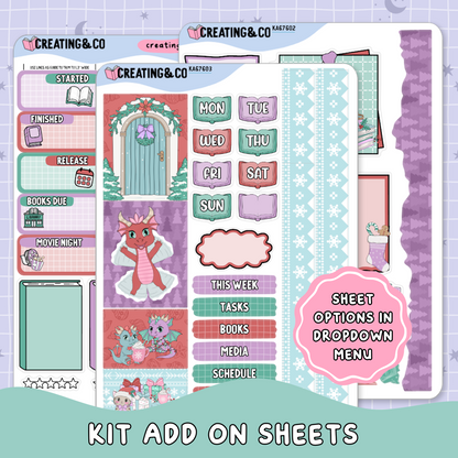 Snowflakes + Scales Weekly Kit Add On Planner Sticker Sheets - KA676