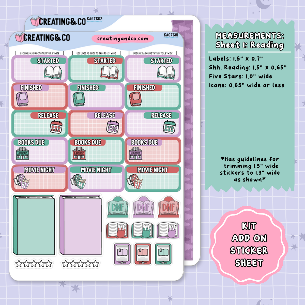 Snowflakes + Scales Weekly Kit Add On Planner Sticker Sheets - KA676