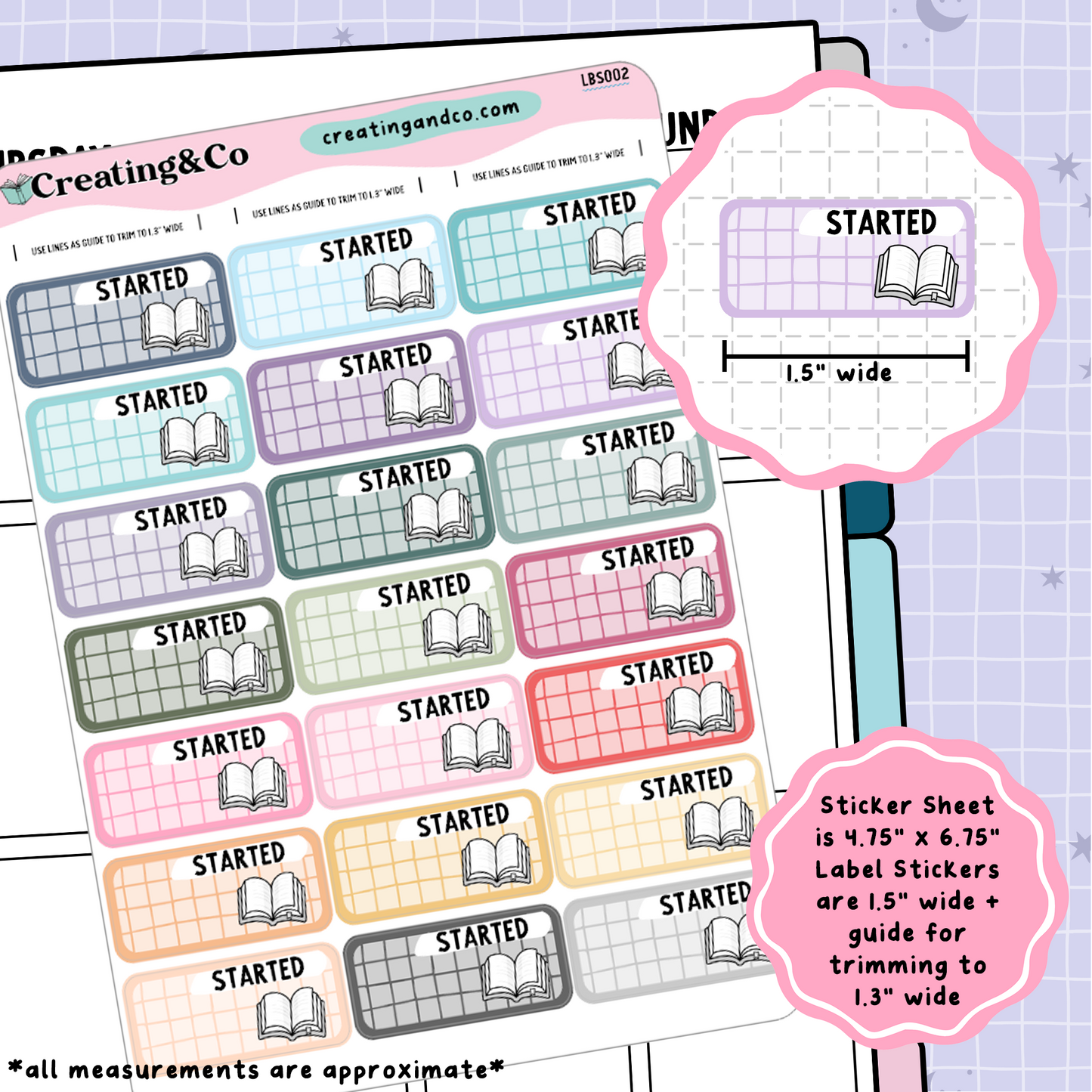 Started Reading Label Functional Sticker Sheet - LBS002