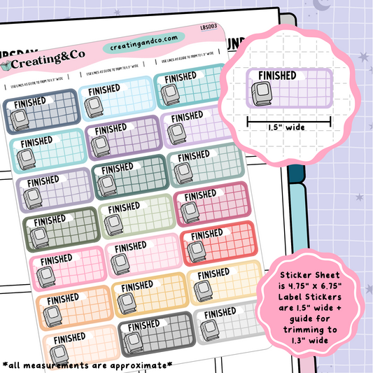 Finished Reading Label Functional Sticker Sheet - LBS003