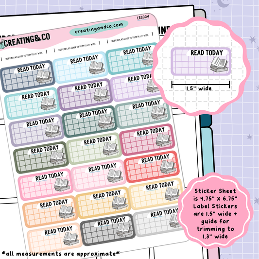 Read Today Label Functional Sticker Sheet - LBS004