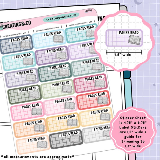 Pages Read Label Functional Sticker Sheet - LBS006