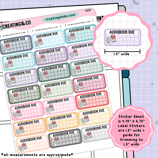 Audiobook Due Label Functional Sticker Sheet - LBS011