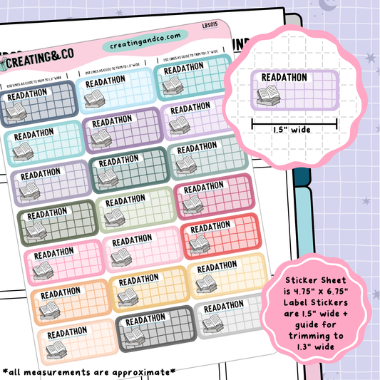Readathon Label Functional Sticker Sheet - LBS015