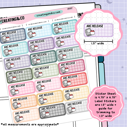 ARC Release Label Functional Sticker Sheet - LBS017