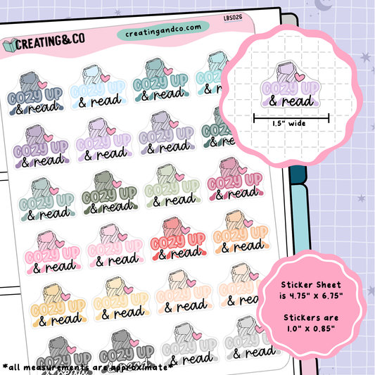 Cozy Up & Read Functional Sticker Sheet - LBS026