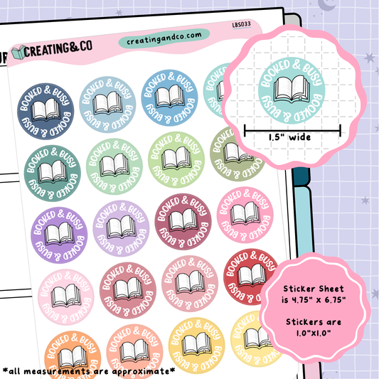 Booked & Busy Functional Sticker Sheet - LBS033