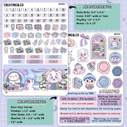 Arctic Reads January Decorative & Functional Planner Sticker Kit  - ME/MD055