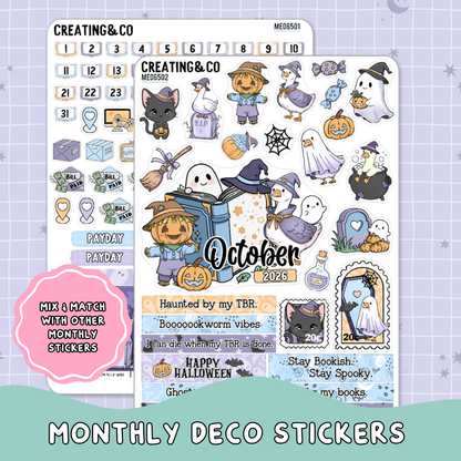 Stay Spooky October Decorative & Functional Planner Sticker Kit  - ME065