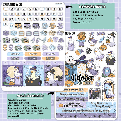 Stay Spooky October Decorative & Functional Planner Sticker Kit  - ME065
