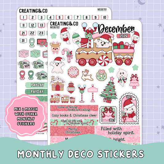 Holiday Spirit December Decorative & Functional Planner Sticker Kit  - ME067