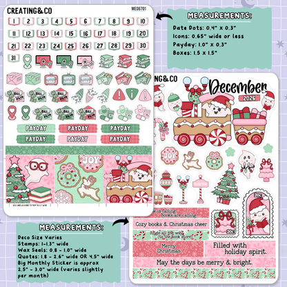 Holiday Spirit December Decorative & Functional Planner Sticker Kit  - ME067