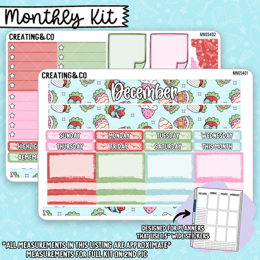 December Monthly Kit for Large Planners (1.5" wide columns) - MN054