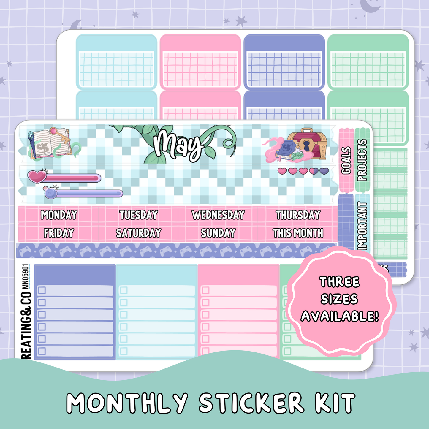 Adventure Game May Monthly Planner Sticker Kit  - MN/HBM/MS059