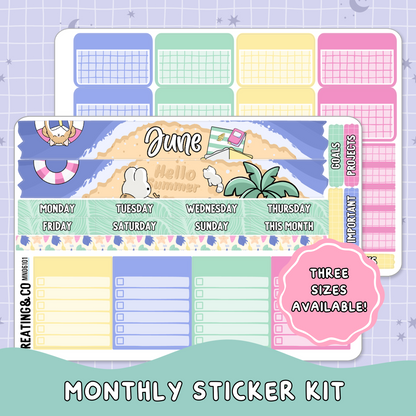 Books & Beach June Monthly Planner Sticker Kit  - MN/HBM/MS061