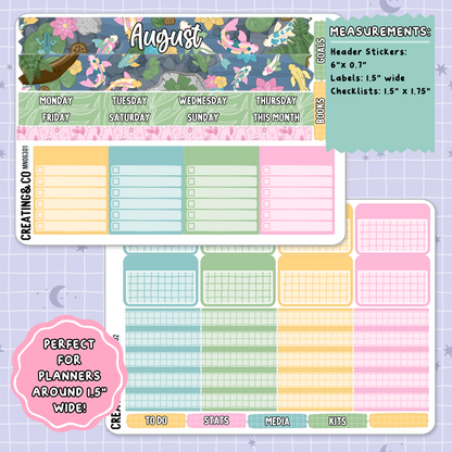 Tranquil Pond August Monthly Planner Sticker Kit  - MN/HBM/MS063