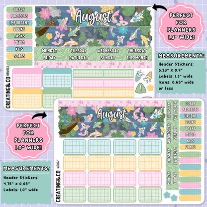 Tranquil Pond August Monthly Planner Sticker Kit  - MN/HBM/MS063