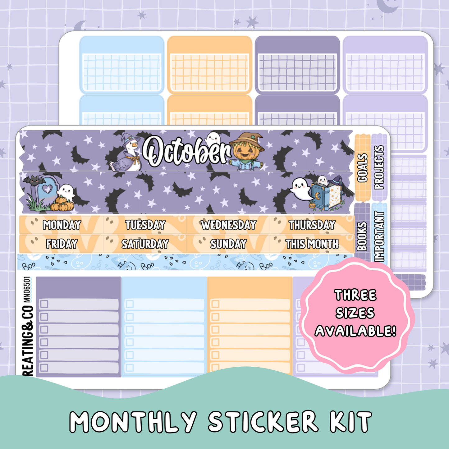 Stay Spooky October Monthly Planner Sticker Kit  - MN/HBM/MS065