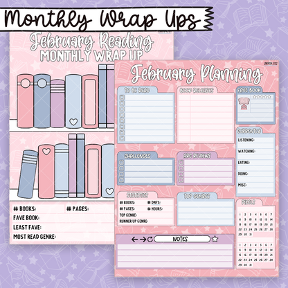 February Reading Wrap Up Sticker Dashboard - MR043