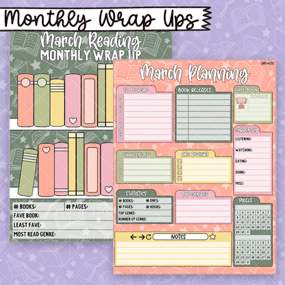 March Monthly Wrap Up & Notes Dashboard Stickers - xMR044
