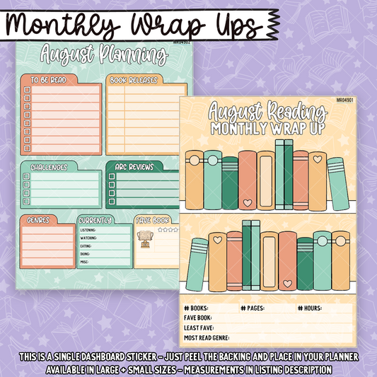 August Reading Wrap Up Sticker Dashboard - MR049